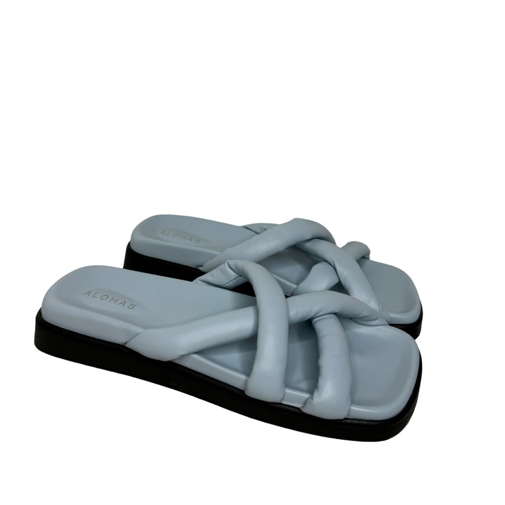 Alohas‎ Slip on Cross Sandal in Baby Blue 42 US 11